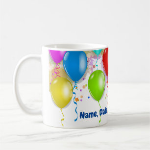 Taza De Café Personalizado Birthday Balloon Mug
