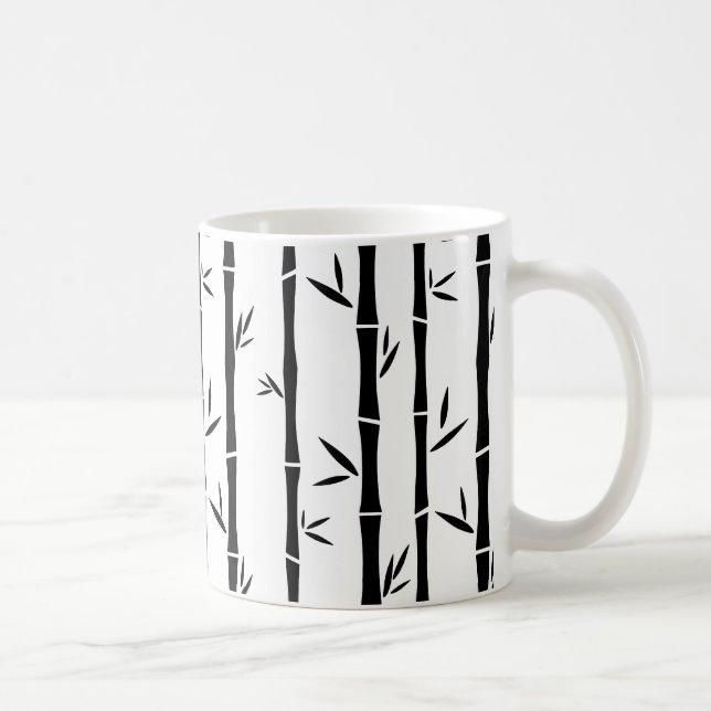 Taza De Café Personalizado blanco y negro de bambú (Derecha)