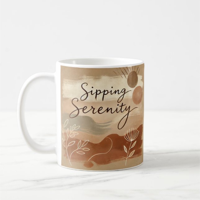 Taza De Café Personalizado Boho Ceramic Mug | D única inspirada (Izquierda)