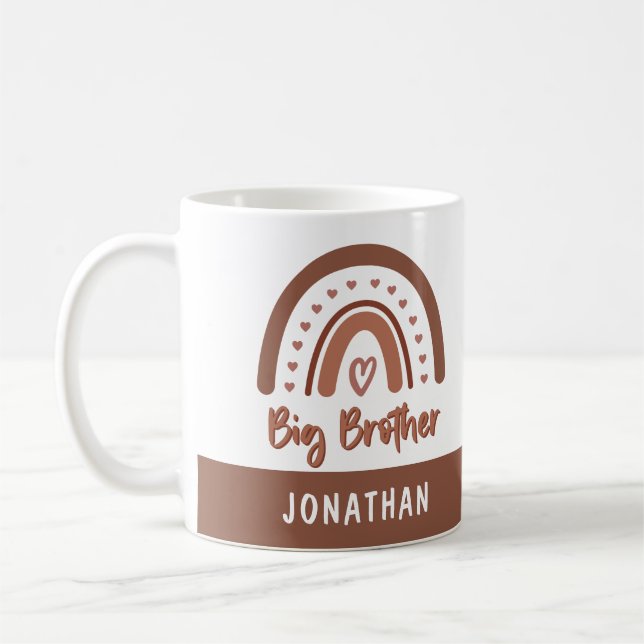 Taza De Café Personalizado Boho Gran Hermano Arcoiris Matando h (Izquierda)