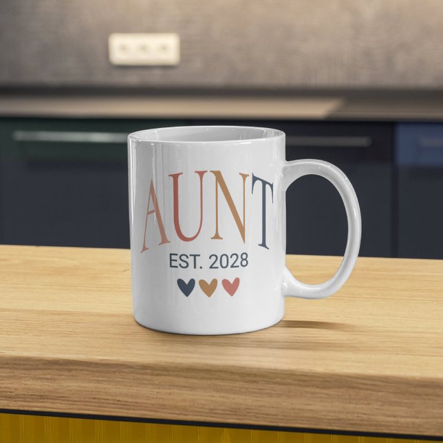 Taza De Café Personalizado Boho Tía Mug, regalo de tía de Guay, (aunt mug, boho aunt mug, personalized aunt mug, custom aunt mug, cool aunt gift, new aunt mug,)
