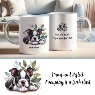 Taza De Café Personalizado Boston Terrier Mug con Inspiradora c