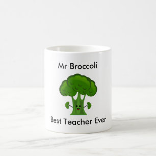 Taza De Café Personalizado, Brócoli, Mejor Profesor del Mundo