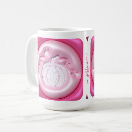 Taza De Café Personalizado cae de calabaza rosa y blanca, regal