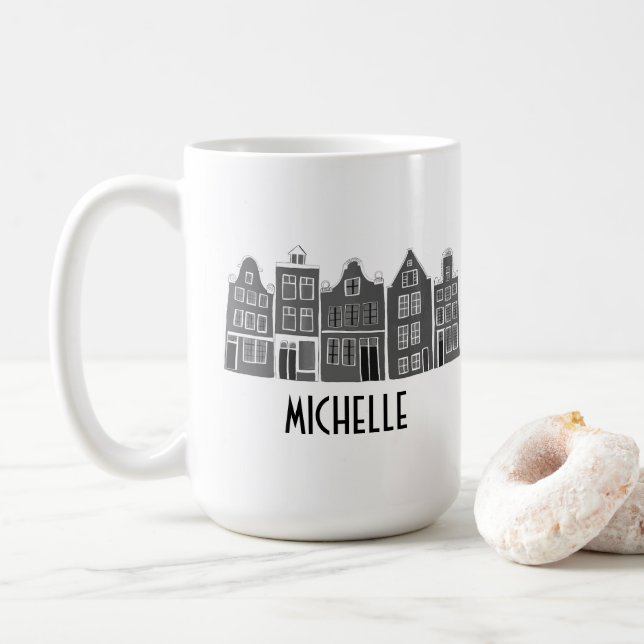 Taza De Café PERSONALIZADO Canal House Rainbow Amsterdam Holand (Con donut)