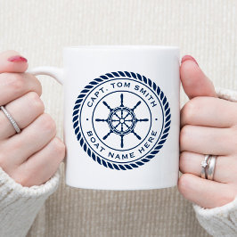 Taza De Café Personalizado capitán nombre de barco naútico