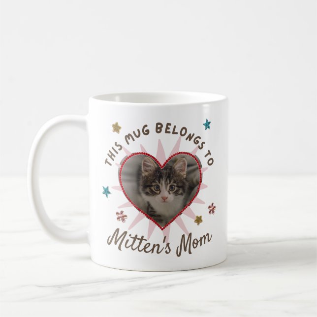 Taza De Café Personalizado Cat Mom Mug (Izquierda)
