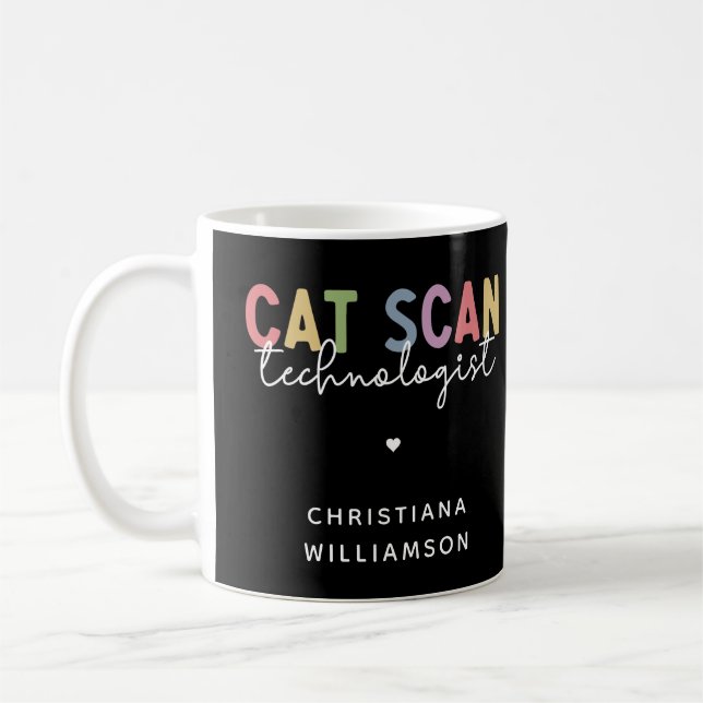 Taza De Café Personalizado CAT Scan Technologist CT Tech Gifts (Izquierda)