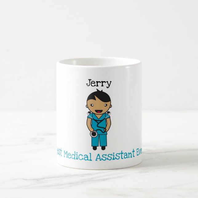 Taza De Café Personalizado Chibi Hospital / Trabajador Clínico  (Centro)