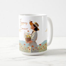 Taza De Café Personalizado Chica Jardín Mug Floral Personalizad
