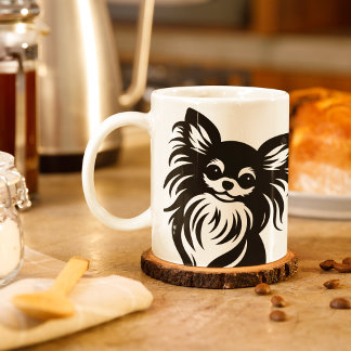 Taza De Café Personalizado chihuahua de pelo largo y cortado