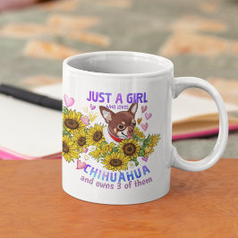 Taza De Café Personalizado Chihuahua Lover Trainer de girasol F