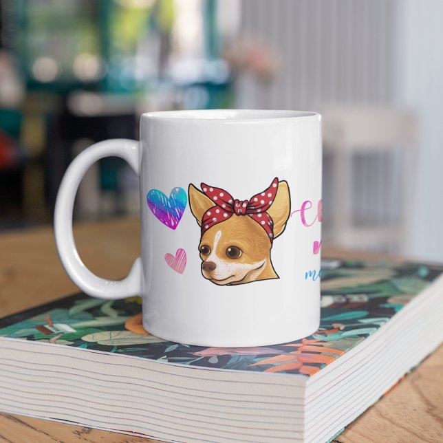 Taza De Café Personalizado Chihuahua, madre, ama el día de la m (Subido por el creador)
