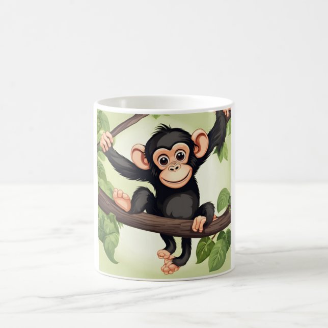 Taza De Café Personalizado chimpancé loco gracioso (Centro)