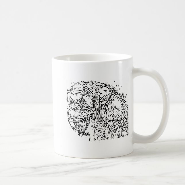 Taza De Café Personalizado Chimpanzee (Derecha)