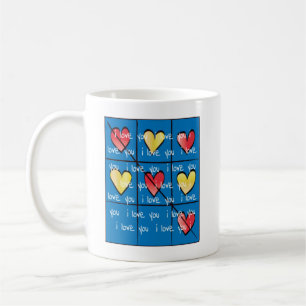 Taza De Café Personalizado, clásico, negro "Te amo"