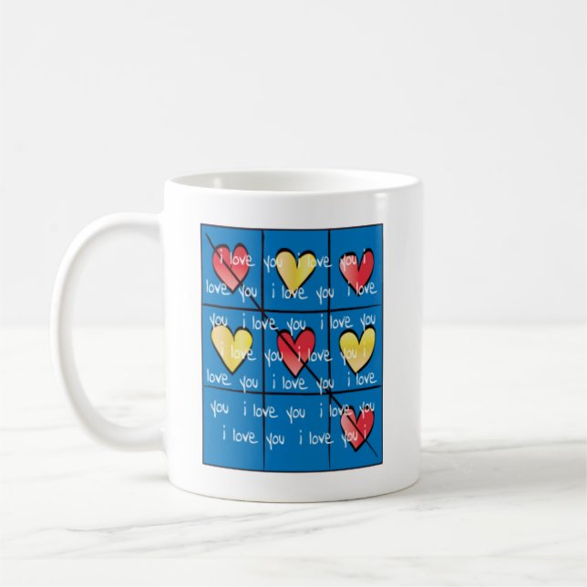 Taza De Café Personalizado, clásico, negro "Te amo" (Izquierda)