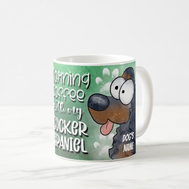 Taza De Café Personalizado Cocker Spaniel Perro Mascota Coffee  (Anverso derecho)