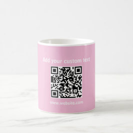 Taza De Café Personalizado código Qr café rosa minimalista té M