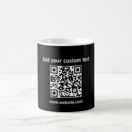 Taza De Café Personalizado código Qr negro simple café negocios