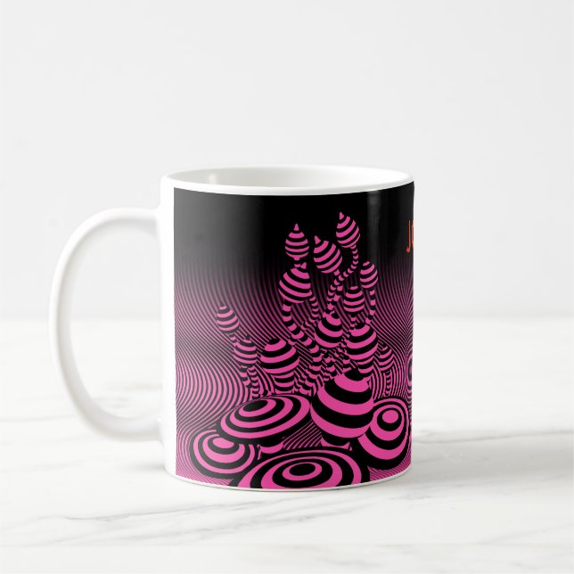 Taza De Café Personalizado Coffee mug Neon Fuchsia Magic Mushro (Izquierda)