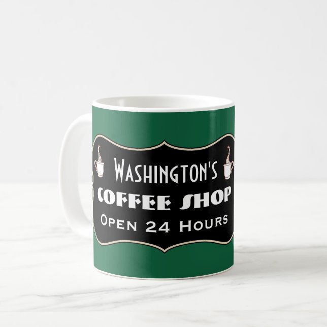 Taza De Café Personalizado Coffee Shop Mug Gift (Anverso izquierdo)