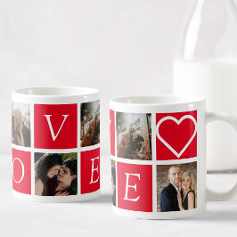 Taza De Café Personalizado Collage de fotos Parejas AMANTES rom