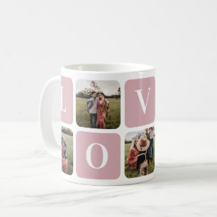 Taza De Café Personalizado Collage de fotos Rosa Familia Love M