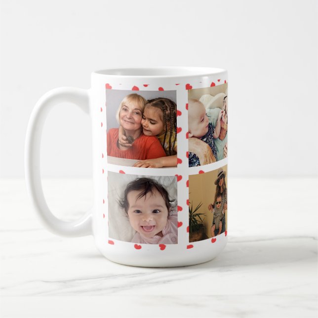Taza De Café Personalizado Collage Family Love Mug No3 (Izquierda)