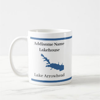 Taza De Café Personalizado con el nombre de Lake Arrowhead Map