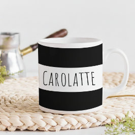 Taza De Café Personalizado con nombre negro personalizado