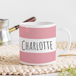 Taza De Café Personalizado con nombre rosa personalizado