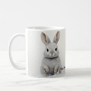 Taza De Café Personalizado Conejo de Invierno Mascota Amor Esté