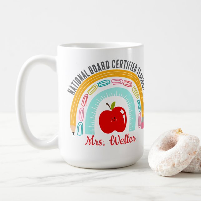 Taza De Café Personalizado Consejo Nacional Certificado de Prof (Con donut)