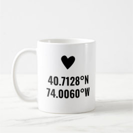 Taza De Café Personalizado coordina San Valentín de longitud