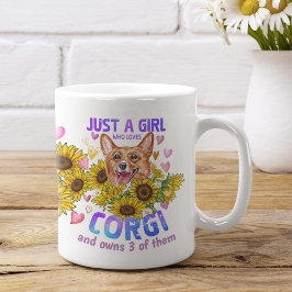 Taza De Café Personalizado Corgi Lover Trainer Perro Sunflower 