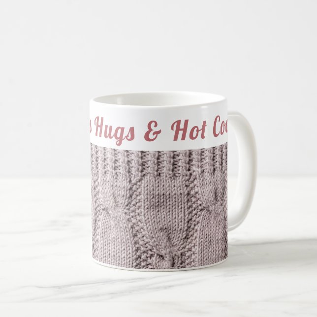 Taza De Café Personalizado Cosy Winter | Abrazos y cacao calien (Anverso derecho)