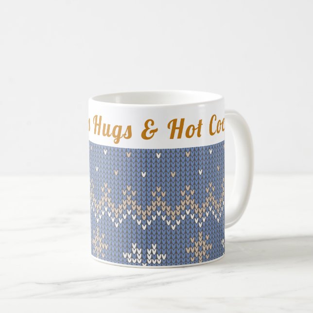 Taza De Café Personalizado Cosy Winter | Abrazos y cacao calien (Anverso derecho)