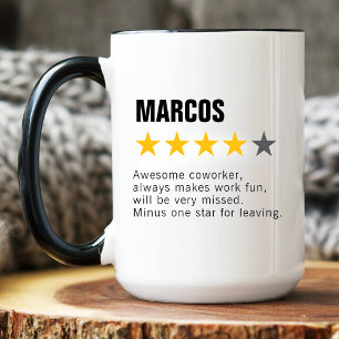 Taza De Café Personalizado Coworker se va de despedida amigo de
