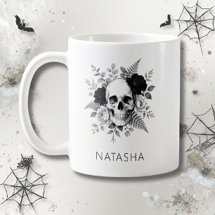 Taza De Café Personalizado cráneo gótico Halloween 