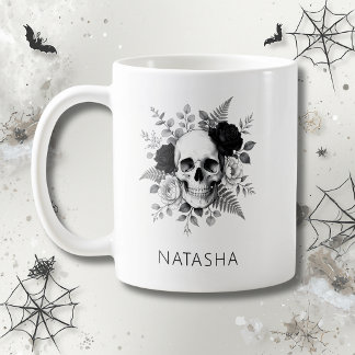 Taza De Café Personalizado cráneo gótico Halloween