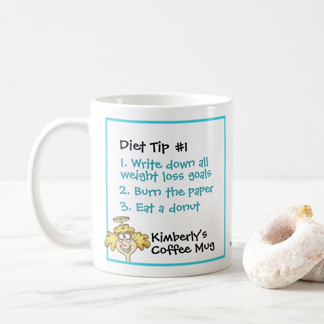 Taza De Café Personalizado Cristiano Gracioso Ángel Consejo Die (Con donut)