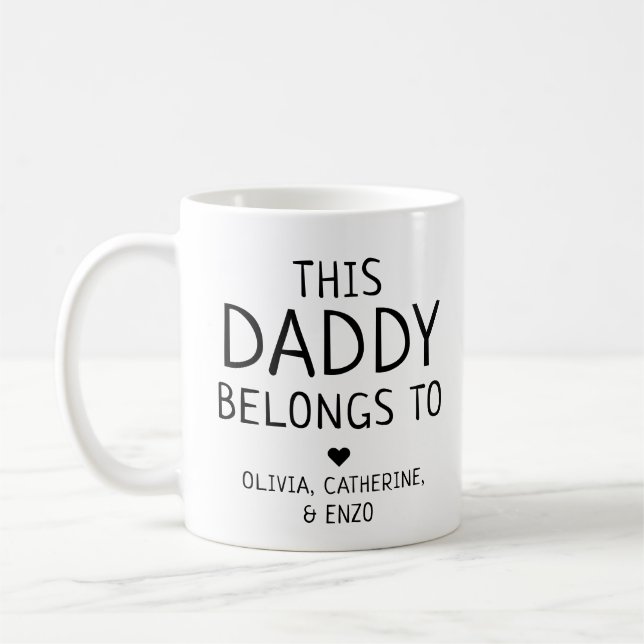 Taza De Café Personalizado Cute a este papá le pertenece al día (Izquierda)
