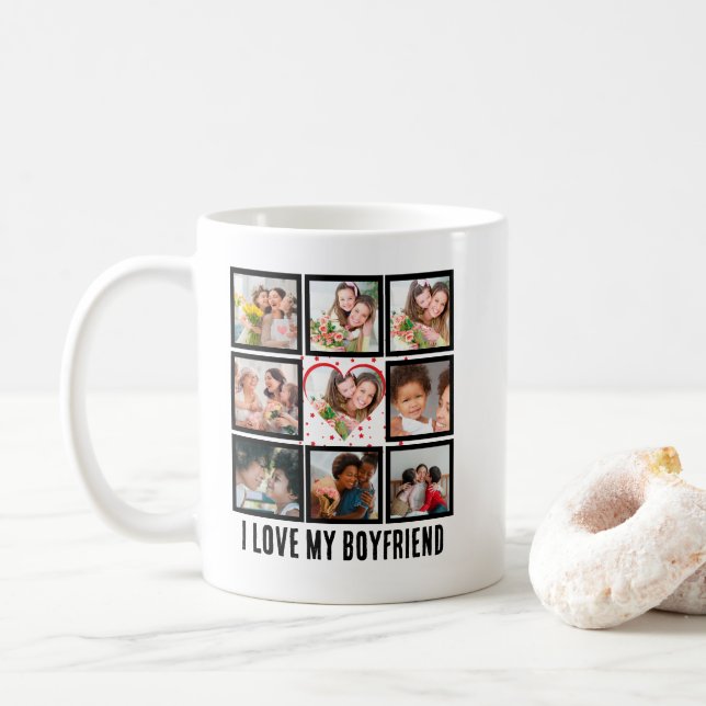 Taza De Café Personalizado Cute Amo a mi novio 9 Composición de (Con donut)