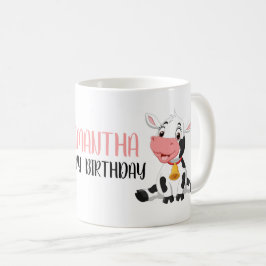 Taza De Café Personalizado Cute Baby Cow Feliz Cumpleaños