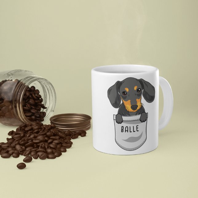 Taza De Café Personalizado Cute Dachshund para el entrenador de (Subido por el creador)