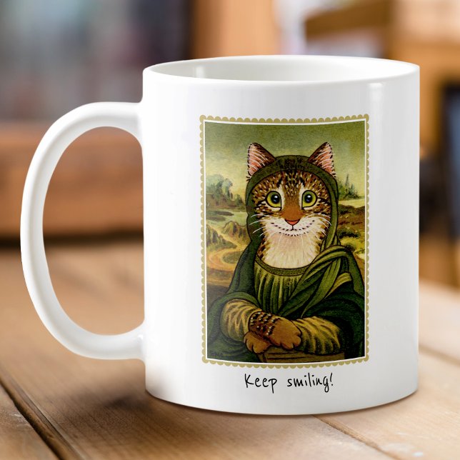 Taza De Café Personalizado Cute Mona Lisa Cat Textos (Subido por el creador)