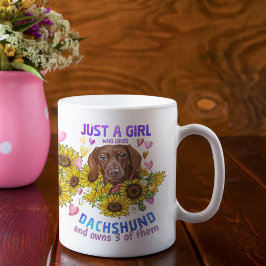 Taza De Café Personalizado Dachshund Lover Trainer de girasol F
