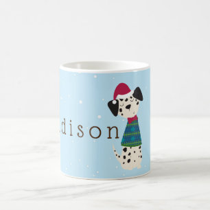 Taza De Café Personalizado Dalmatian en Navidades suéter