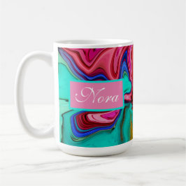 Taza De Café Personalizado de acuarela de mármol rosa abstracto